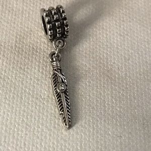 ⭐️Silver feather dangle charm for pandora bracelet